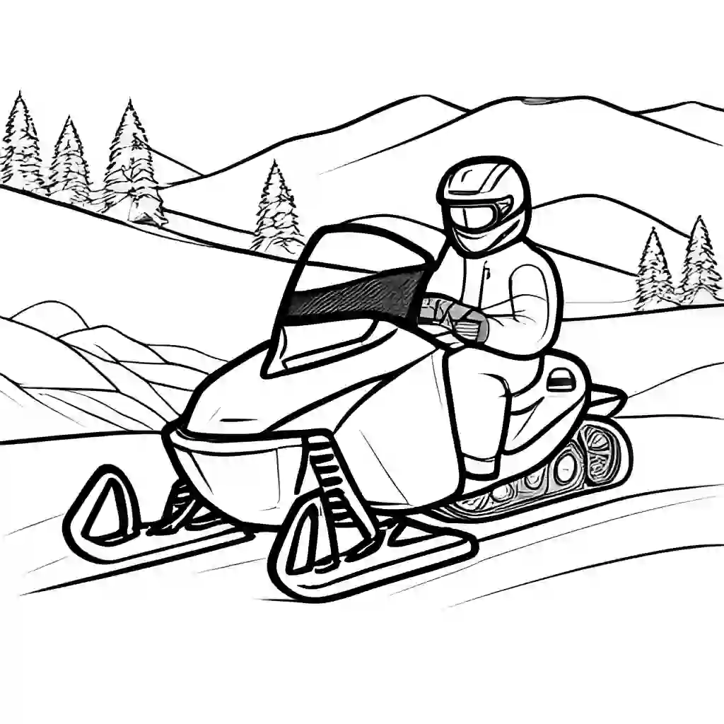 Snowmobile coloring pages
